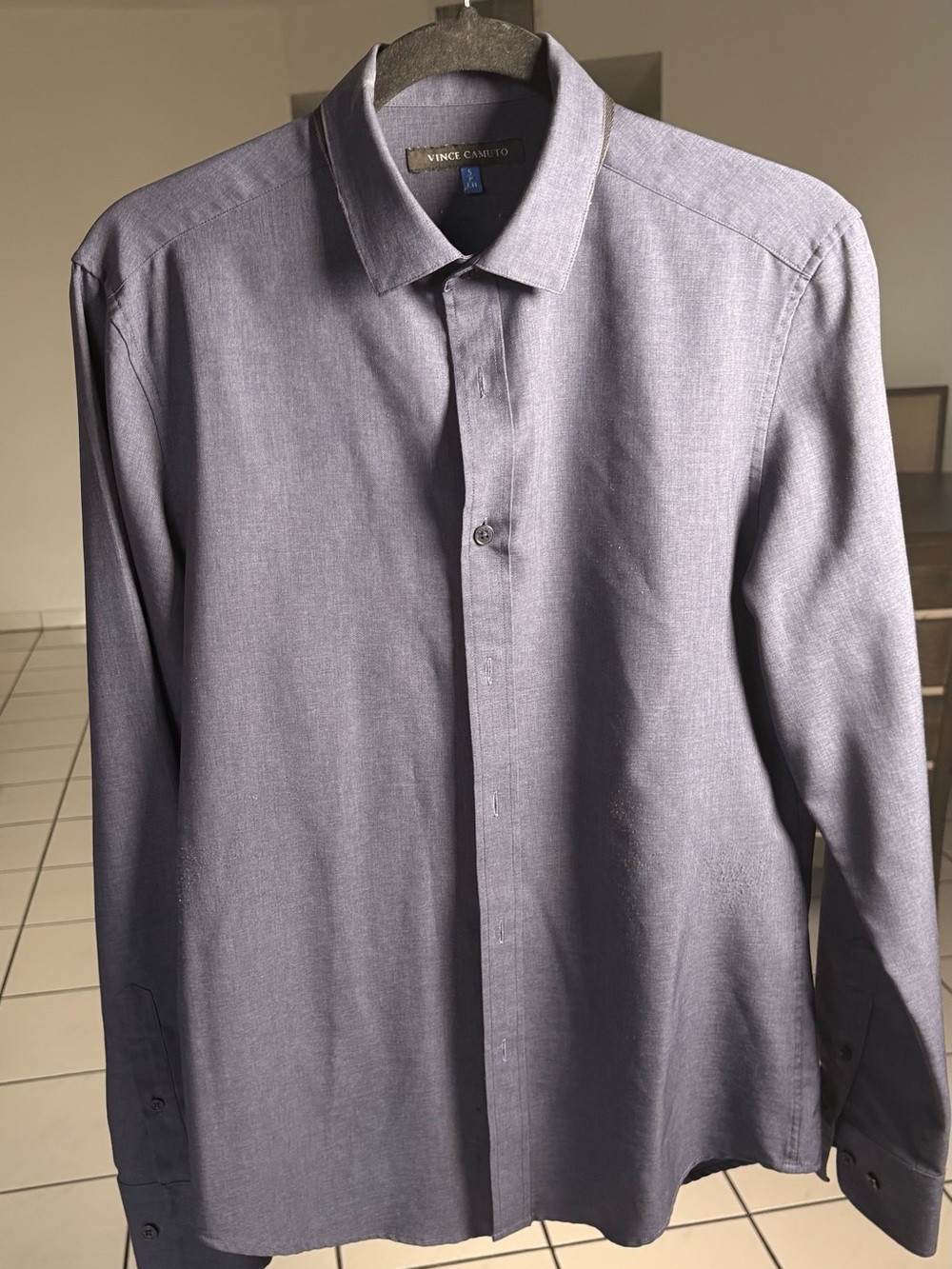 Vince Camuto Men's Heathered Navy Dress Shirt